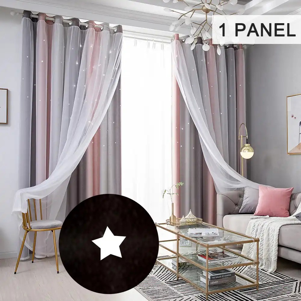 Stern Fenster Vorhang Blackout Vorhange Fur Kinder Madchen Schlafzimmer Wohnzimmer Bunte Doppel Schicht Star Fenster Vorhange 1 Panel Vorhange Aliexpress