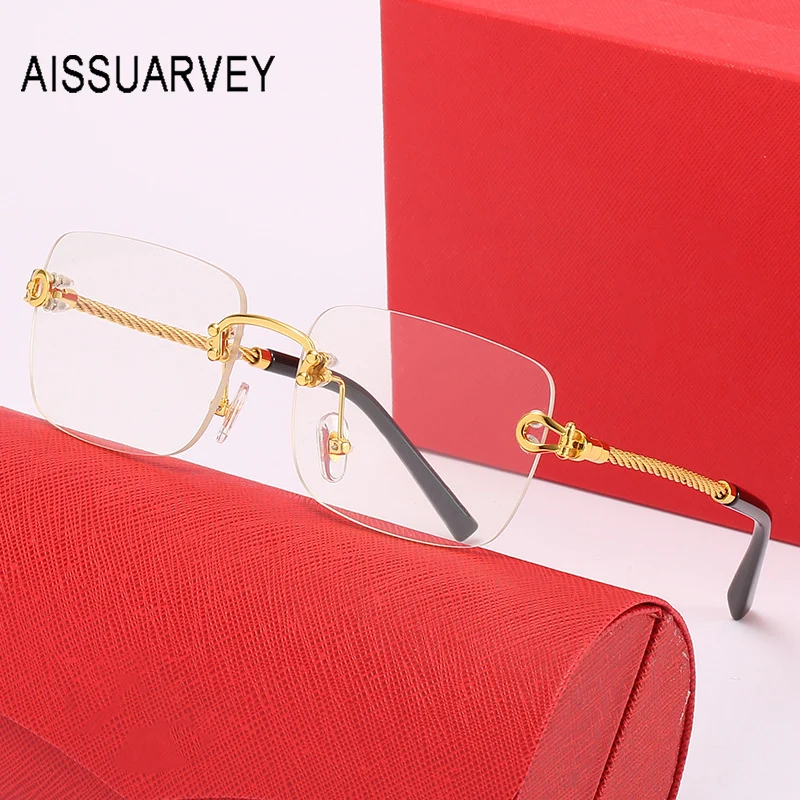 Clear Glasses Prescription Men Rimless Prescription Glasses Metal