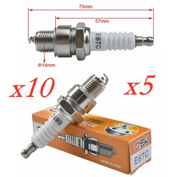 

5pcs/10pcs Motorcycles Spare Parts Ignition OSK E6TC Spark Plug for 2 Stroke Engine Motorized Bicycle Quad Pocket Dirt Pit Bike