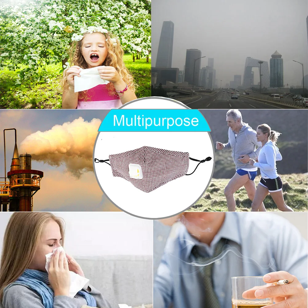 PM2.5 респиратор против пыли рот маска угольный фильтр ветрозащитный с дыхательным клапаном маски для лица