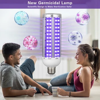 

60W UV Germicidal Lamp E27 LED UVC Light Bulb Disinfection Lamp sterilizer LED Lights Home Clean Air Kill Mite Bacteria 110-277V