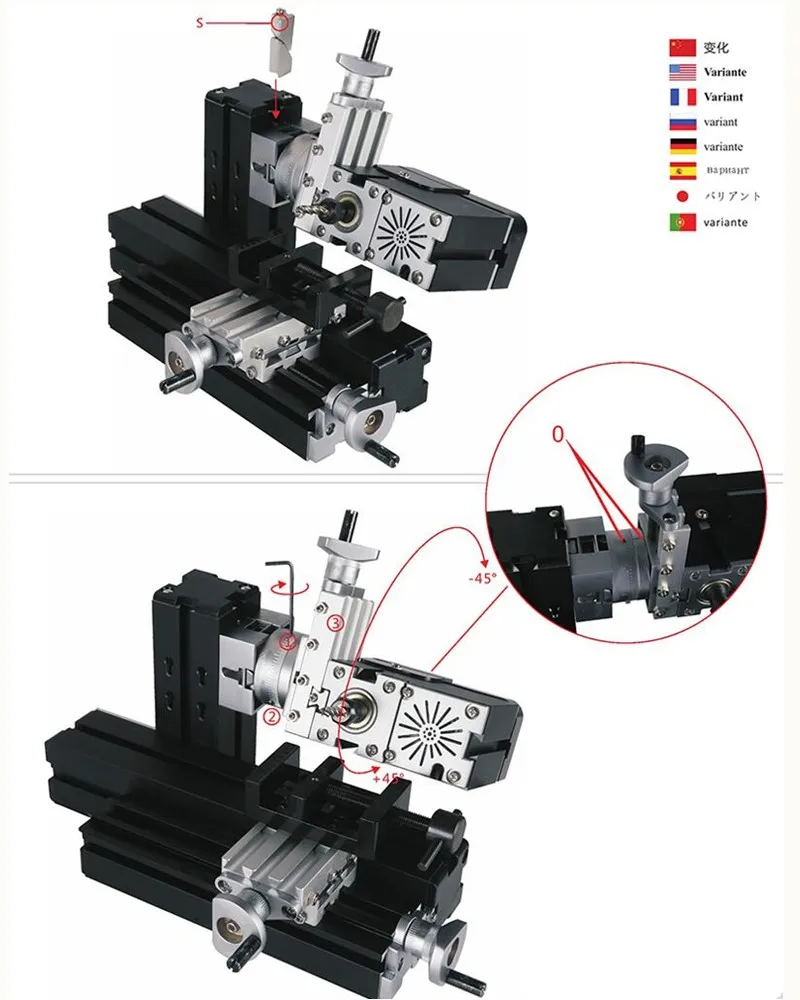 Thefirsttool Zhouyu TZ20005MM Big Power 60W Mini Metal Horizontal Milling Machine 12000r/min Kids  DIY Education Best Gift 5