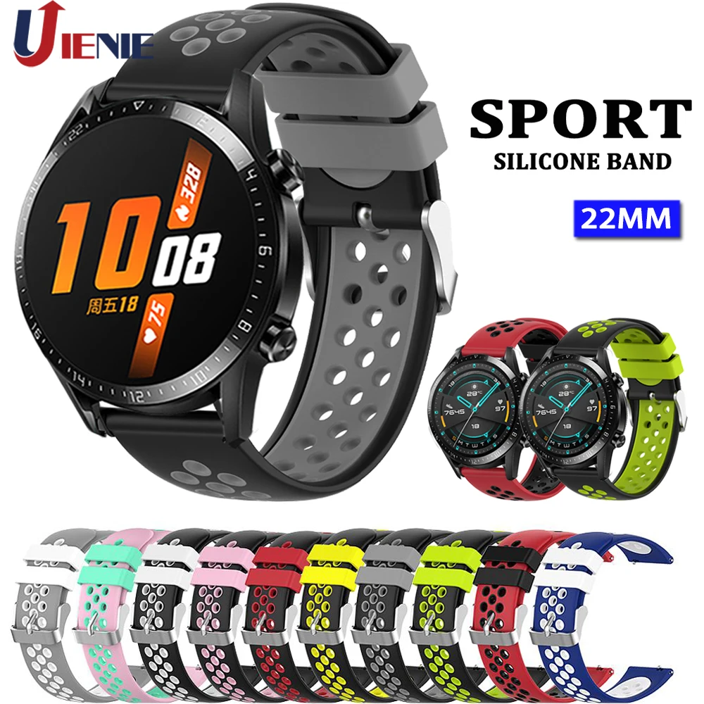 Силиконовый ремешок для часов GT2 Huawei Watch GT 2 46 мм HONOR Magic Band 22 Active браслет Gear S3 |