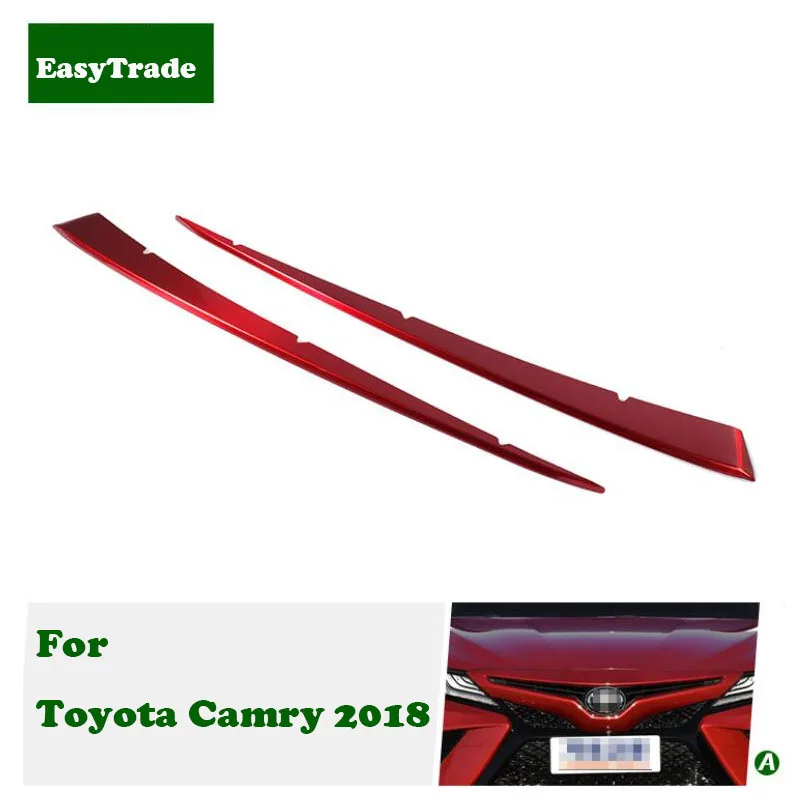 

For Toyota Camry 2018 accessories Car Styling Chrome Front Grille mid Net upper Decoration strip Cover Trim car accessories