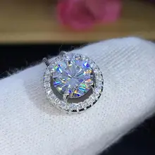 Круглые серебряные подвески из муассанита с изображением стихов еврей 1ct D VVS Роскошные подвески из муассанита Weding для женщин