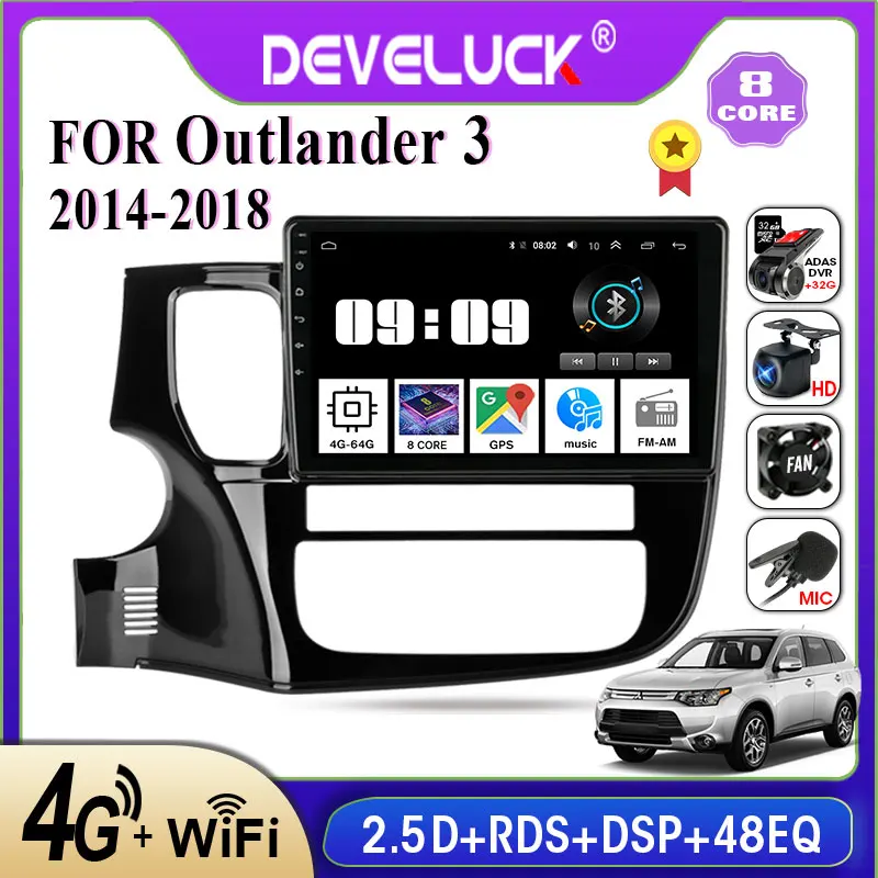 

Develuck Android 9.0 2din Car Radio Multimedia video Player Navigation GPS IPS 2.5 For Mitsubishi Outlander 3 2012-2018 No 2 din