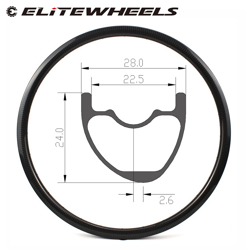 Колеса ELITEWHEELS Ultralight 280g 27.5er Mtb обода из углеродного волокна 28 мм ширина 24 Глубина 650B
