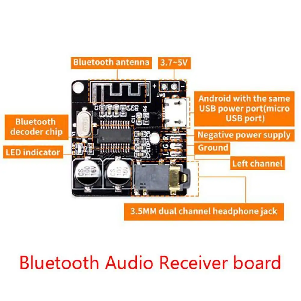 Плата аудиоресивера Bluetooth 3 7 5 0 В музыкальный модуль без потери качества Mp3
