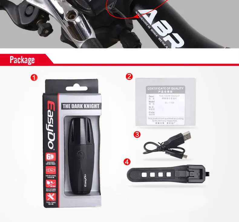 EasyDo Водонепроницаемая велосипедная фара USB светодиодный перезаряжаемый MTB горная дорога сигнальные огни для велосипеда наружная ручная лампа велосипедная фара