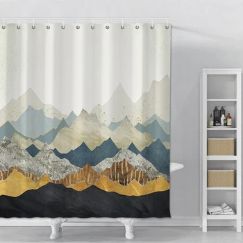 

Mountain Fog Printed Shower Curtain Waterproof Bathroom Shower Curtain Set Psychedelic Bath Shower Curtain With Hooks Home Decor
