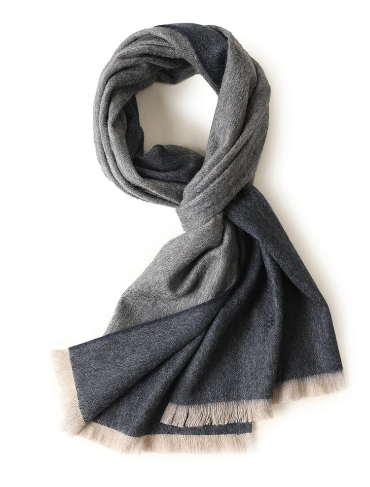 Двухсторонние цветные женские модные шарфы осень-зима из чистого кашемира 33x180 см 135 г оптом и в розницу