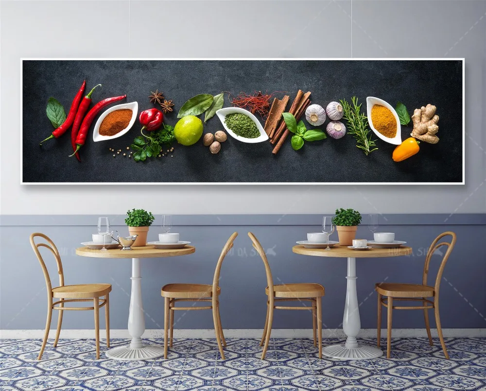Food Painting Modern Spices Poster Canvas Modular Picture For Kitchen Restaurant 