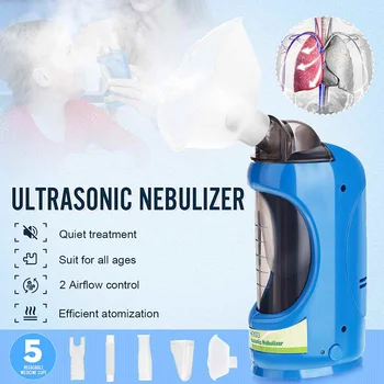

Electirc Ultrasonic Nebuliser Portable Handheld Kids Adults Respirator 0.5-5m Atomization Steaming Inhaler Humidifier EU/US Plug