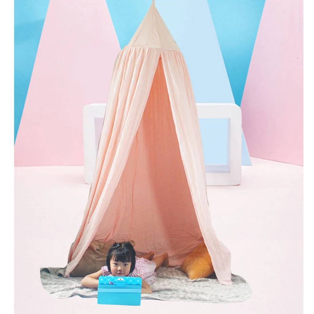 Mosquito Net Canopy Cotton Round Dome Kids Baby Princess Bed Canopy Tent for Decoration Indoor Game House