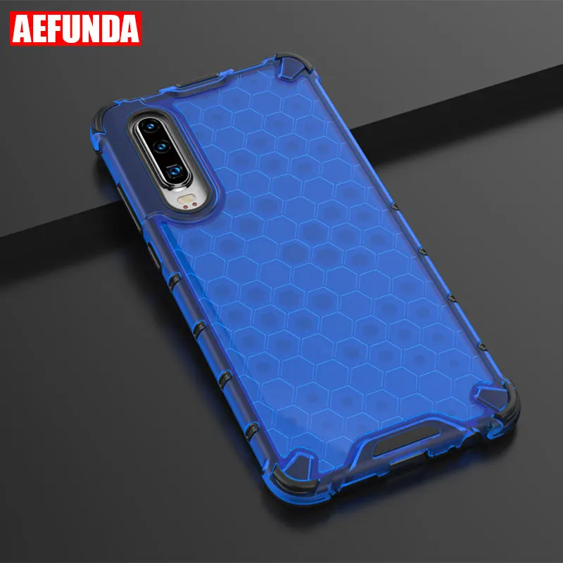 Luxury Honeycomb Pattern Case for Huawei Mate 20 30 Pro P30 LIte Honor 8X Cases PC Anti-Shock Armor TPU Edge Frame Cover | Мобильные