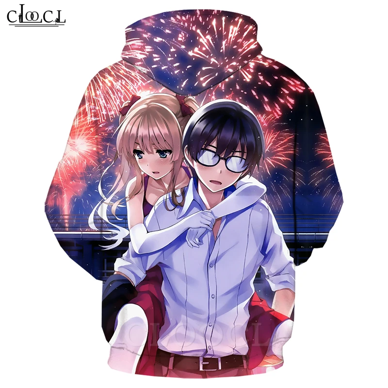 Японское аниме Saenai Heroine No Sodatekata толстовки для мужчин и женщин 3D принт Harajuku со шляпой Толстовка Повседневная Уличная одежда пуловеры