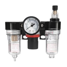 AC2000 1/4 Inch Air Pressure Filter Regulator Oil Water Separator Lubricator Moisture Water Trap Cleaner Oil-Water Separator