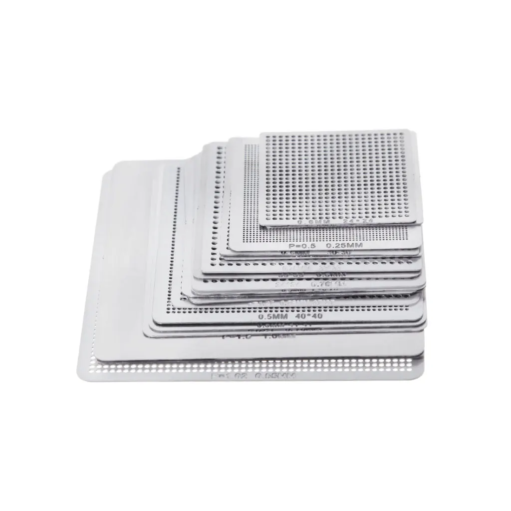 

18 Pcs Universal Telephone Stencil Solder Paste BGA Reballing Stencil Template
