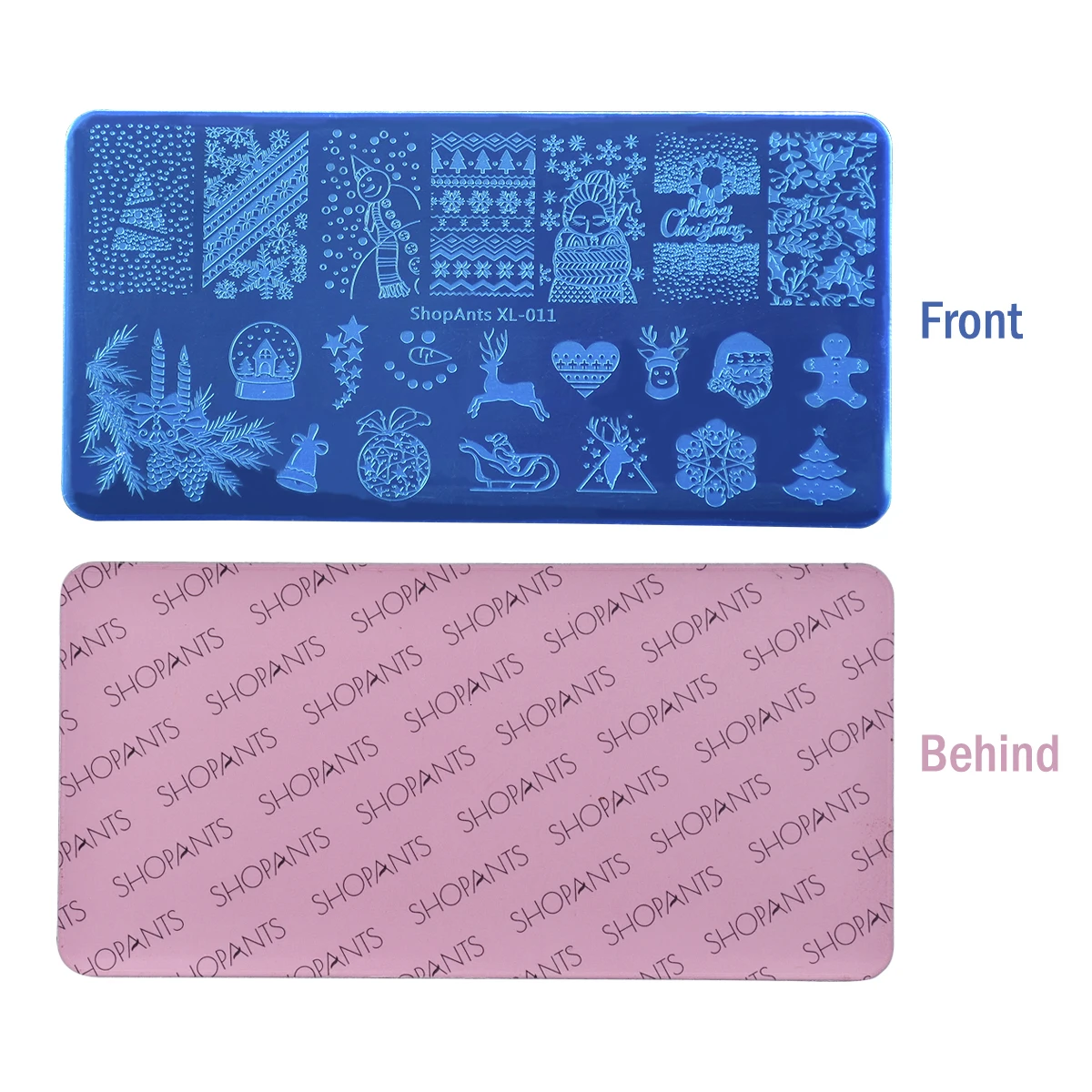 SHOPANTS 6*12 Christmas Nail Stamping Template New Year Rectangle Nail Art Stamping Plate