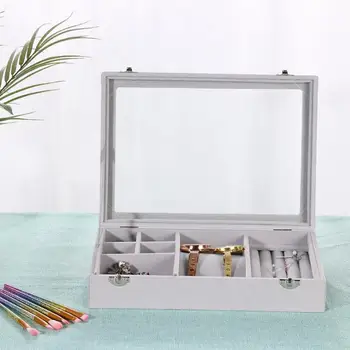 

Flannel Jewelry Storage Box Elegant Durable Small-sized Practical Cosmetic Container Make Up Organizer