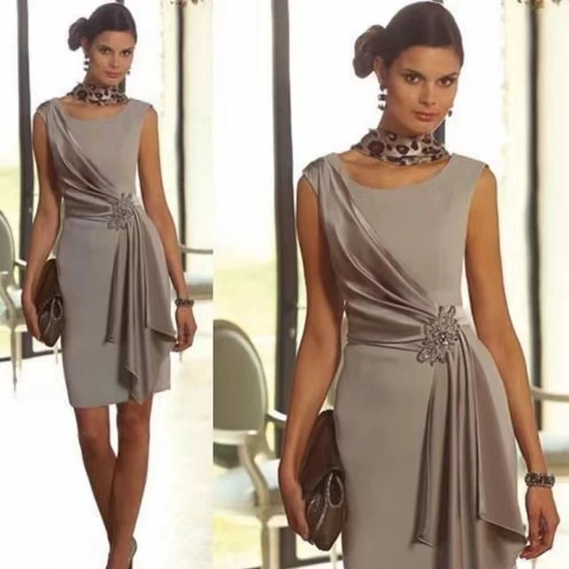 taupe mother of the bride dress