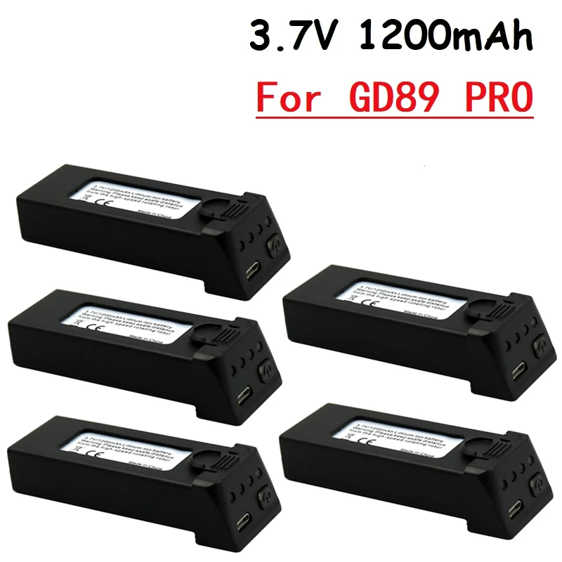 1/2/3/5 шт. Оригинальный 3 7 в 1200 мА/ч Батарея для gd89 pro / GD89PRO Дрон Квадрокоптер с