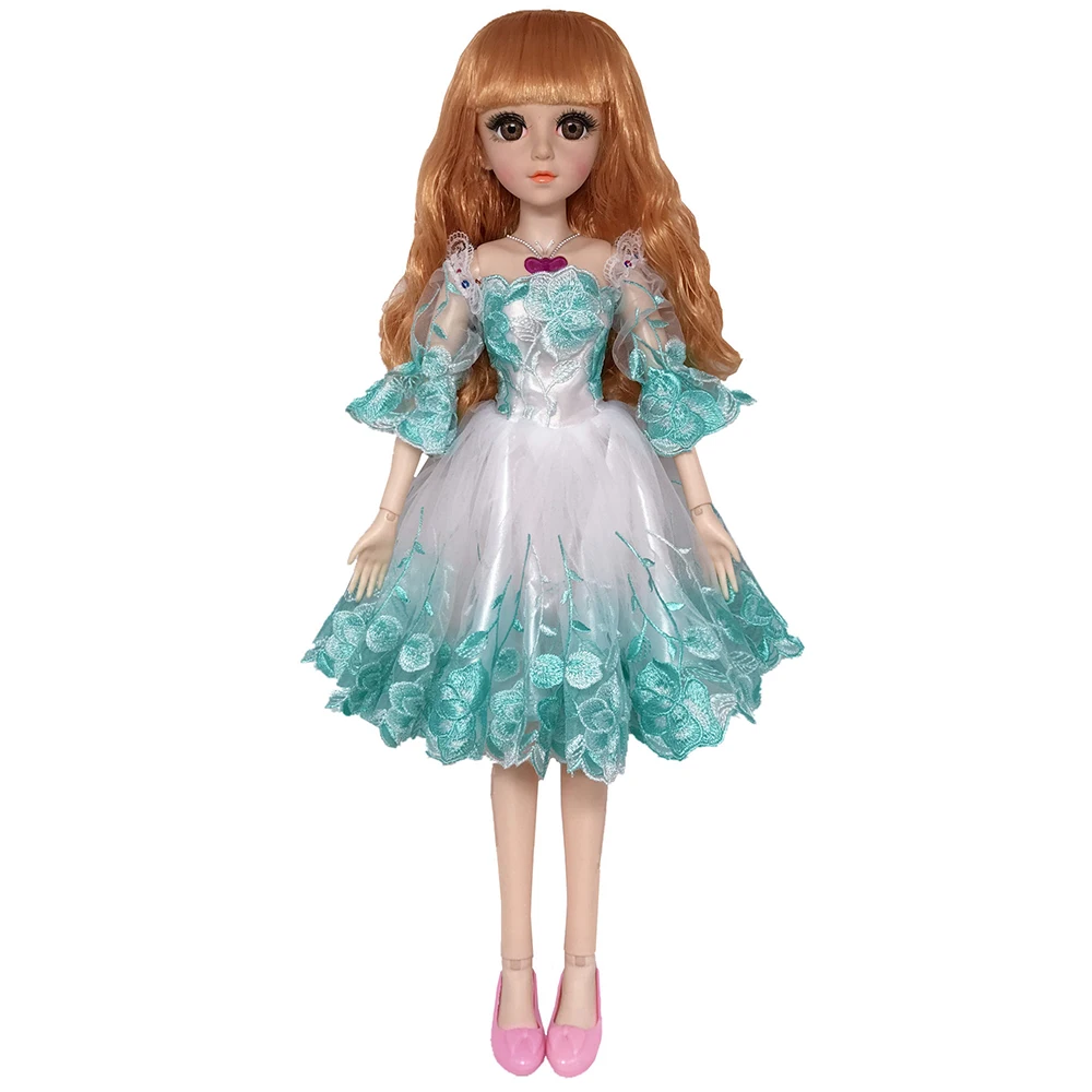 BJD аксессуары, Одежда для кукол, платье для девочек, подходит для 60 см, 1/3, BJD кукла, модная плиссированная юбка, одежда для студентов, Подарочные игрушки - Цвет: green laced dress