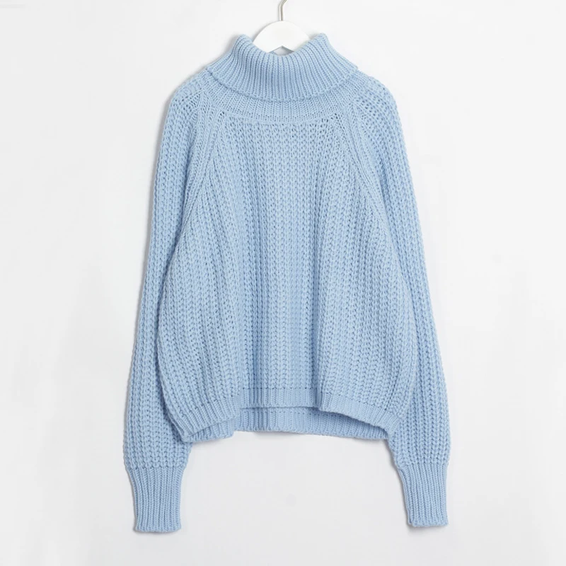 

2019 Autumn Winter Turtleneck Sweater Loose Women Sweaters Knitting Pullover Jumpers Female Long Sleeve Sweaters kz136