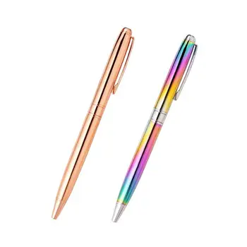

Colorful Rainbow Rose Gold Metal Ballpoint Pen Luxury Pen Crystal Diamond Roller Ball Pen Sign Pens School Office Writing Supply