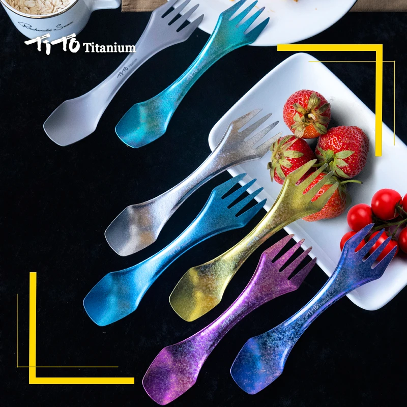 Camping Cutlery Titanium Spork Outdoor