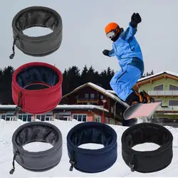 Ski Tube Scarf Wind-proof Thicker Layer Winter Fleece Neck Gaiter Neck Warm Thermal Scarves Circle Loop Scarves