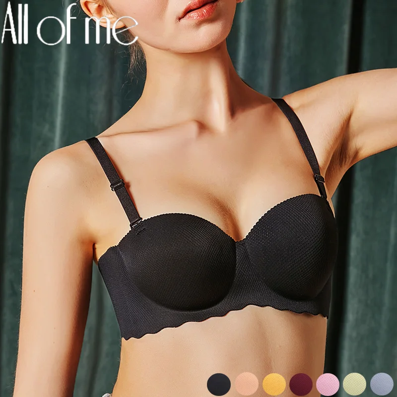 Women Bra Sexy Push Up Bras Female Lingerie Wireless Seamless Underwear A/B  Cup Solid Color Invisible Bralette Strap Removable