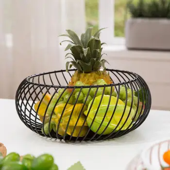 

Wrought Iron Round Fruit Basket Metal Fruit Basket Iron Storage Basket Tray For Snack Fruit