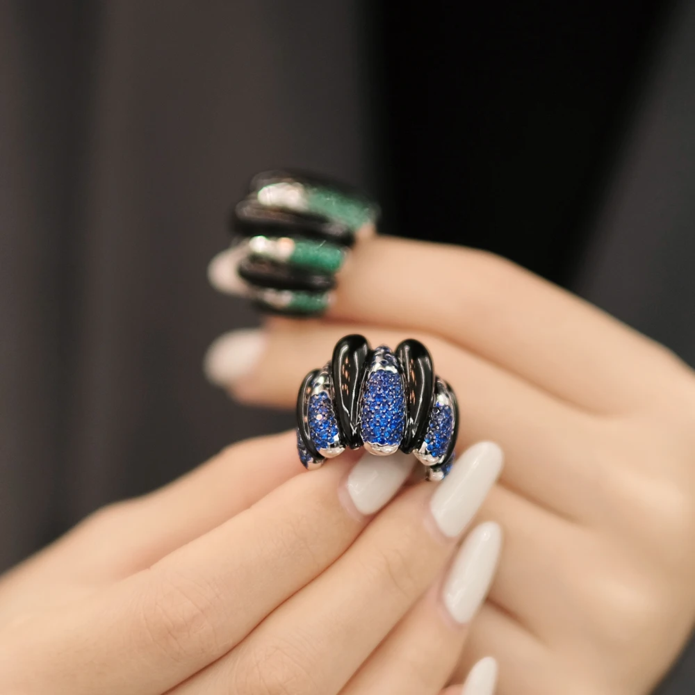 

Amorita Boutique 2-color Ring 925 Silver Zircon ring for women.