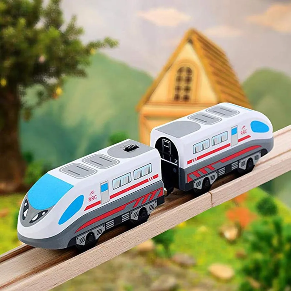 wooden high speed train