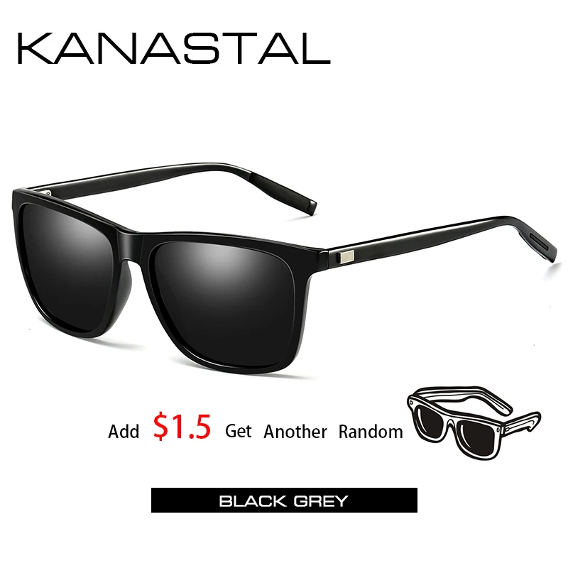 Квадратные поляризованные женские солнцезащитные очки, мужские брендовые дизайнерские Винтажные Солнцезащитные очки, алюминиевые очки для вождения, рыбалки - Цвет линз: black grey2