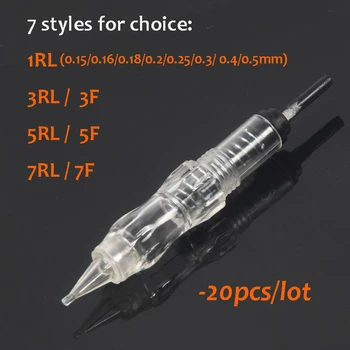 

20pcs 1RL/3RL/3F/5RL/5F/7RL/7F Tattoo Easy Click Screw Cartridges Needles Microblading for Permanent Makeup Machine