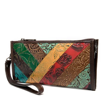 

High Quality Genuine Leather Female Messenger Wrist Bag Bohemian Dinner Chain Clutch Handy Pouch Women Shoulder Crossbody Bags
