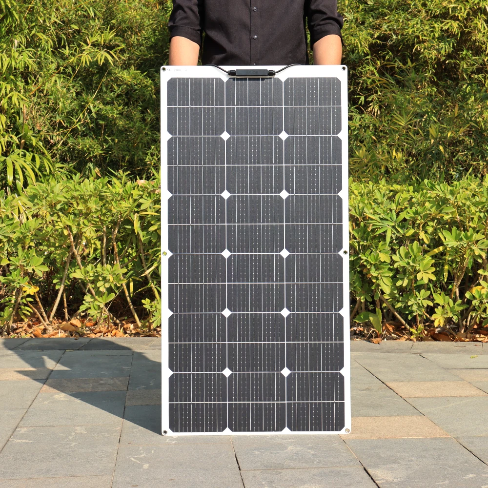 Solar Panel 12V Panneau solaire Flexible 200W Kit système 18V 100W panneau solaire Camping voiture RV chargeur de batterie maison panneaux solaires