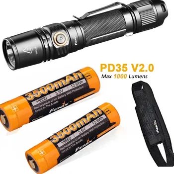 

Fenix PD35 V2.0 2018 Edition V2 1000 Lumen CREE XP-L HI V3 LED Tactical Flashlight with 2 X ARB-L18-3500 18650 battery