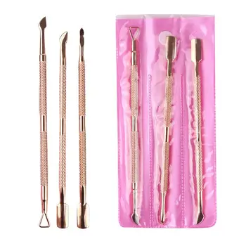 

3Pcs Cuticle Pusher Scraper Professional Stainless Steel Gel Nail Polish Spoon Remover Dead Skin Cleaner Pedicure Manicure Tools