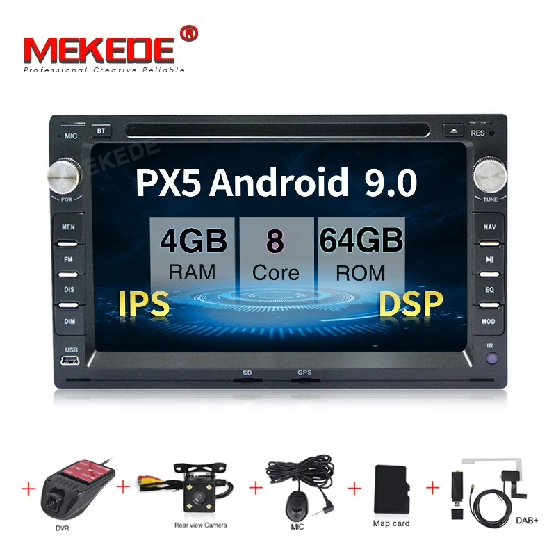 MEKEDE Android 9.0 4 + 64G IPS DSP 7 дюймовый сенсорный для VW/Passat/Golf/Skoda поддержка GPS navi Ipod BT Радио