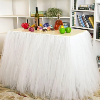 

Table Skirt Cover Tutu Tulle Table Skirt Birthday Wedding christmas Festive Party Decor Table Cloth Tableware