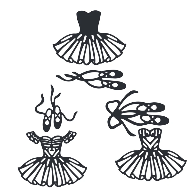 

Different Ballet Dress Shoes Metal Cutting Die Scrapbooking Photo Card Making Crafts Stencil DIY Embossing New 2021
