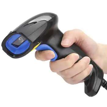 

1D Code Scanner Barcode Reader Wired Ergonomic IP54 ABS Shell Wear-Resistant Anti-Fall Portable Scanner