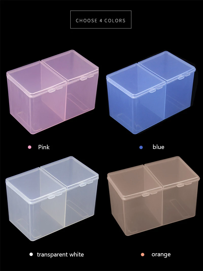 Прозрачный дизайн ногтей двойной отсек Коробка для хранения лака ватный тампон коробка для хранения чехол Аксессуары Инструмент маникюрный набор пластик