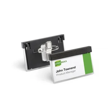 

Badge select 30x60mm with Combi clip Black