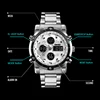 Fashion Men's Wristwatch SKMEI Watch Sport Digital Bracelet 3 Time Countdown Mens Clock Stainless Steel Watches  Male Business ► Photo 2/6