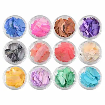 

12 Colors Nail Art DIY Decorative Irregular Shell Stone Set Nail Art Decoration Accessories Manicure Beauty Tools