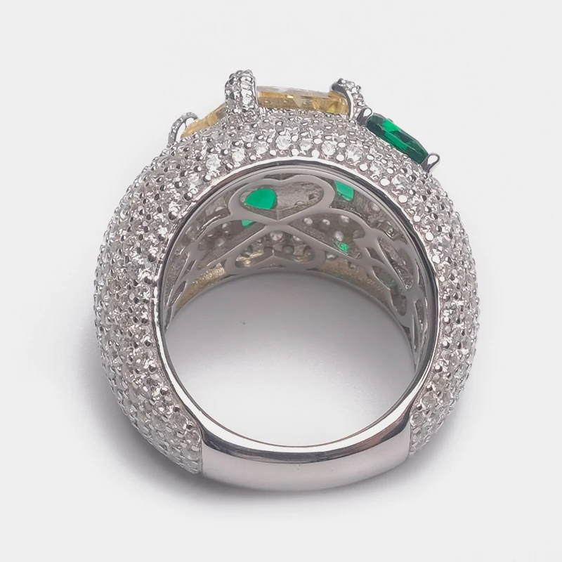Местное фокусное модное 925 Серебряное кольцо с геометрическим дизайном